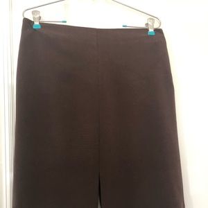 Brown skirt with slits in the center.